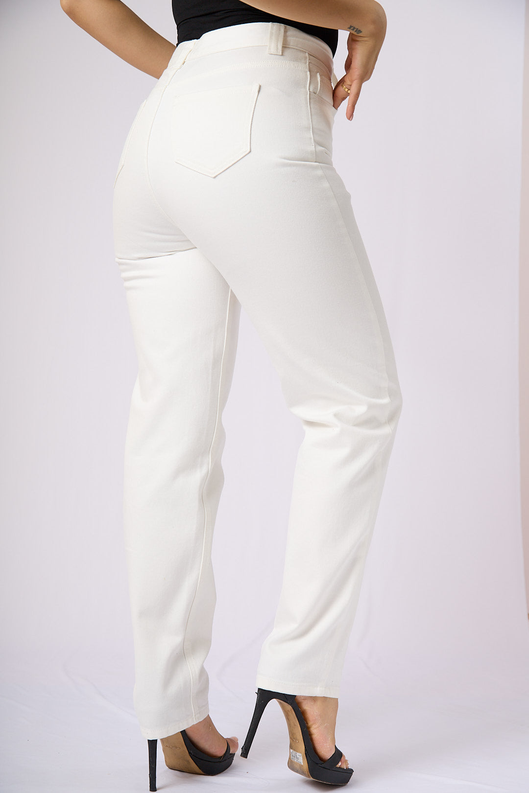 ZIDA Women's Timeless Classic White Denim Jeans