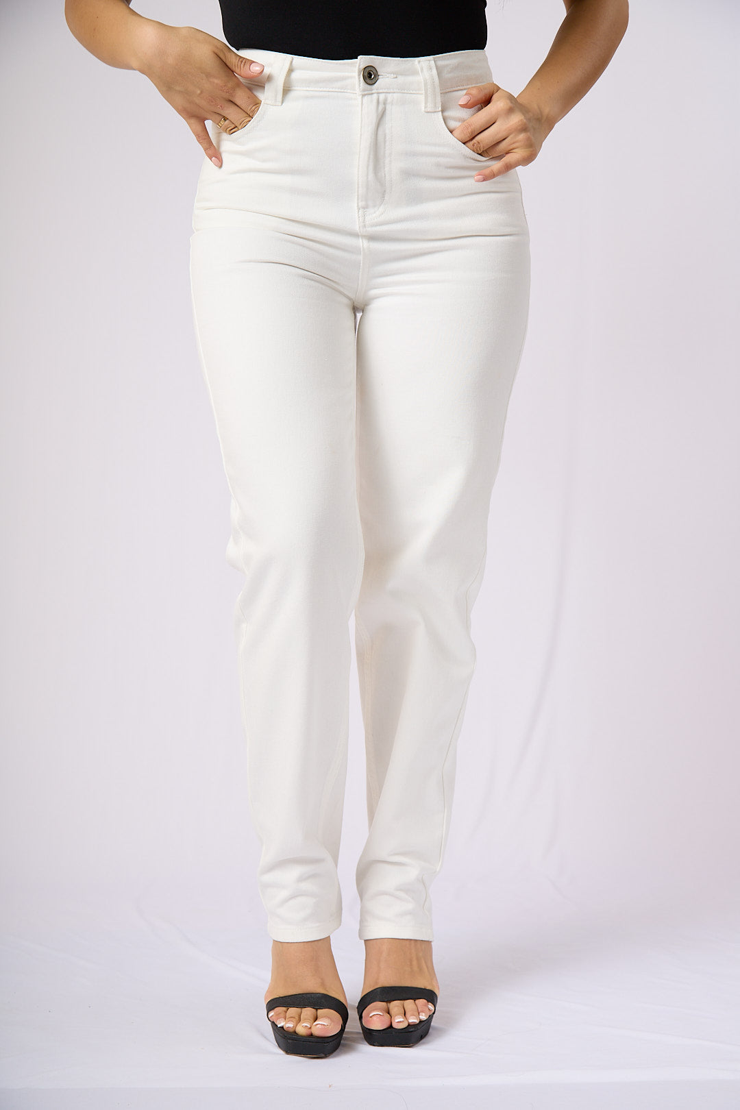 ZIDA Women's Timeless Classic White Denim Jeans