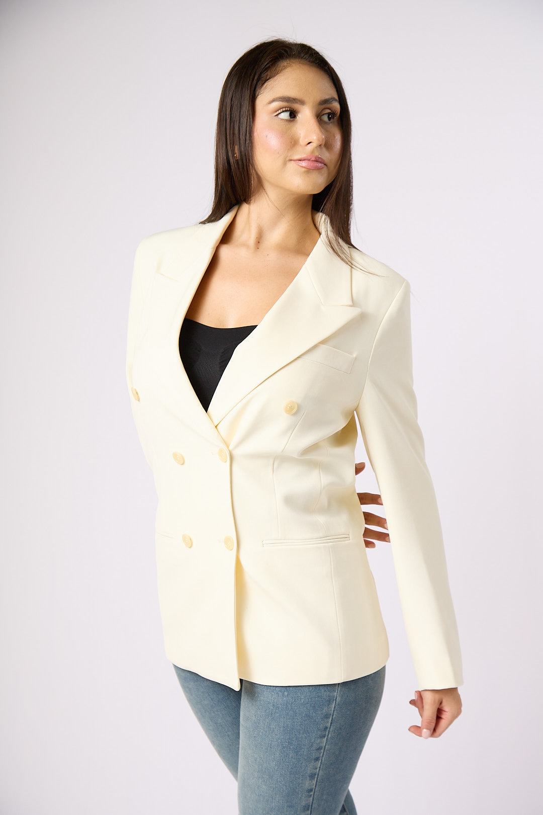 ZIDA Women's Double Breasted Business Blazer - Classic Design, Office Lady, Professional Wear