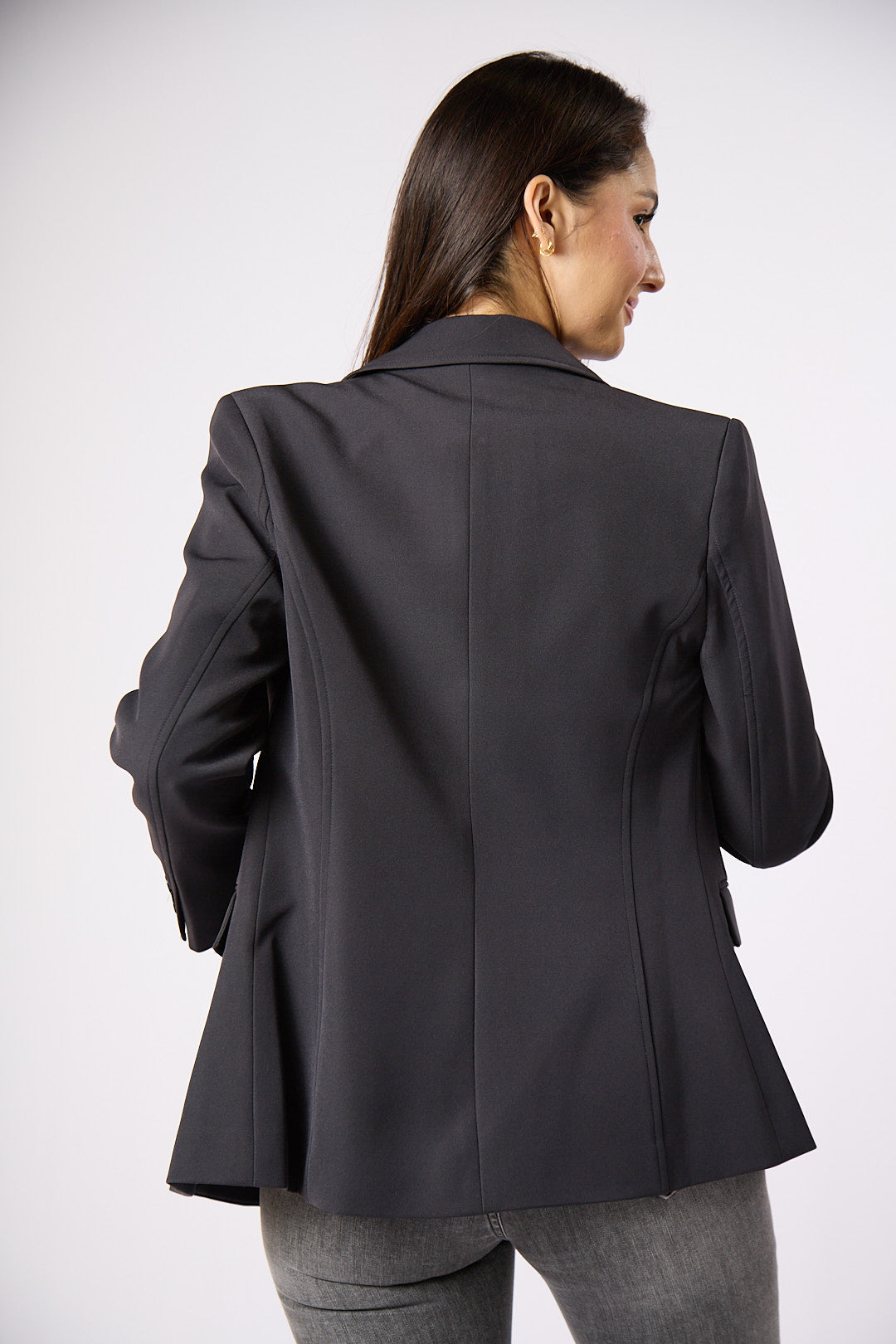 Professional 4 Button Double Breasted Business Blazer - Stitched Collar, Elegant Womenswear - Zidafashion.com