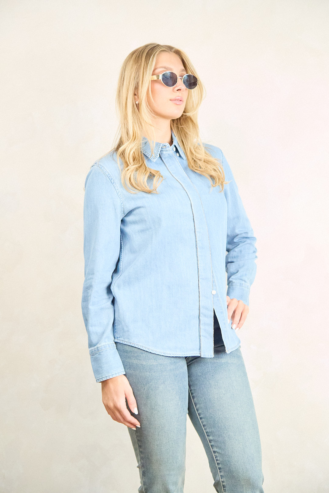 ZIDA Women's Classic Elegance Denim Shirt