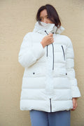 ZIDA Women’s Long Winter Puffer Coat – Insulated Hooded Jacket with Full-Length Warmth & Modern Design